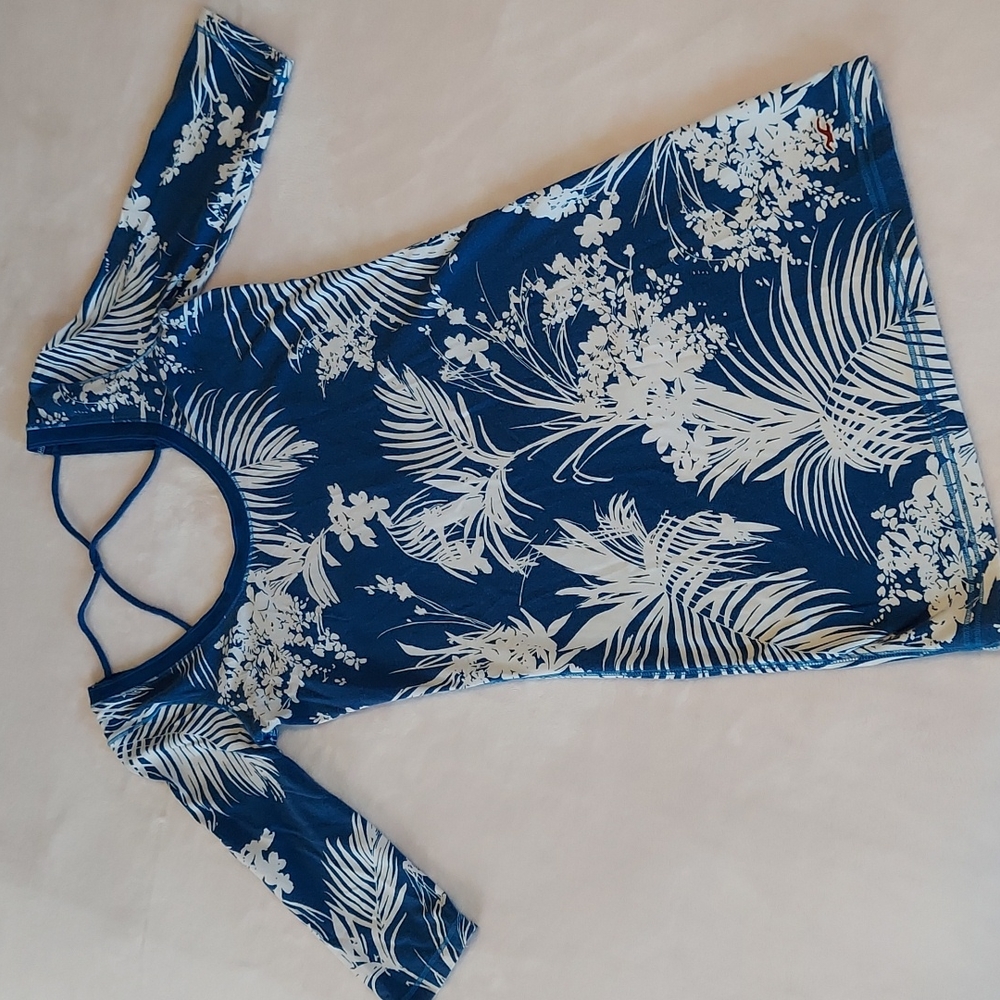 Vintage Y2K Rare Hollister Tropical Print Strappy Bodycon Dress